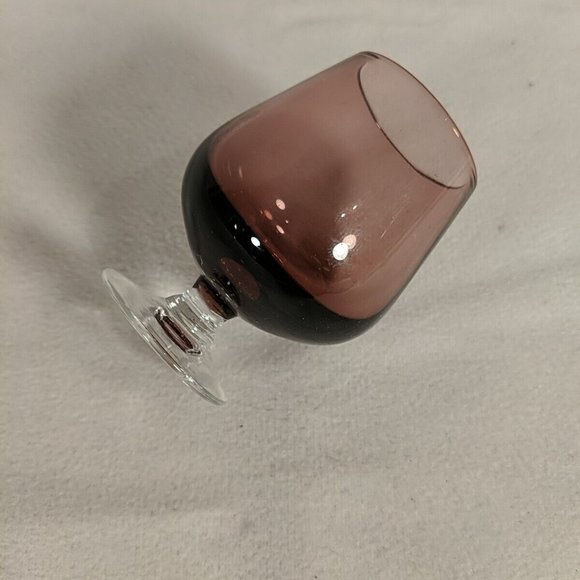 Amethyst Purple Glass Decanter Set of 9 6 Glasses Cups Bowl Rest Stop Topper VTG - Picture 16 of 16